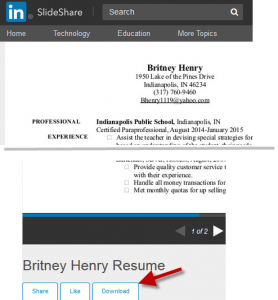 Slideshare resume download